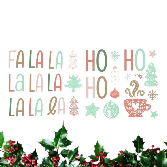 Fa La La La La Peel And Stick Wall Decals, New - Picture 1 of 7
